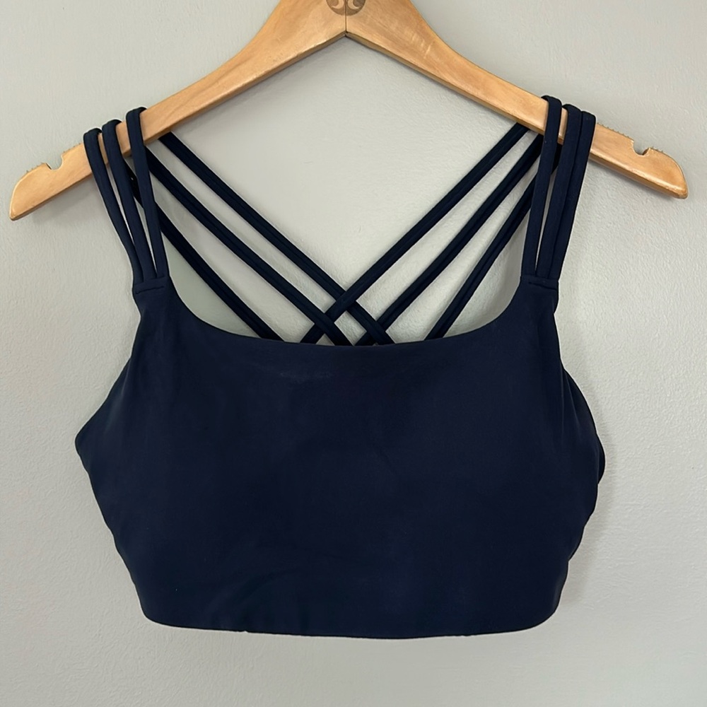 Athleta Hyper‎ Focus Bra Sz L Navy Blue